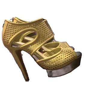 Topshop Neon Platform Open toe heels